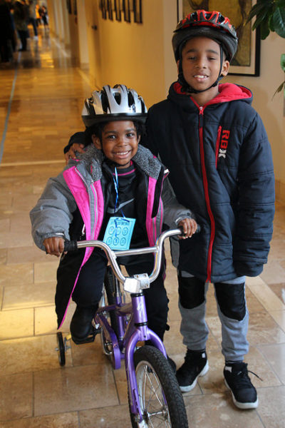 New riders at the Holiday Bike Drive